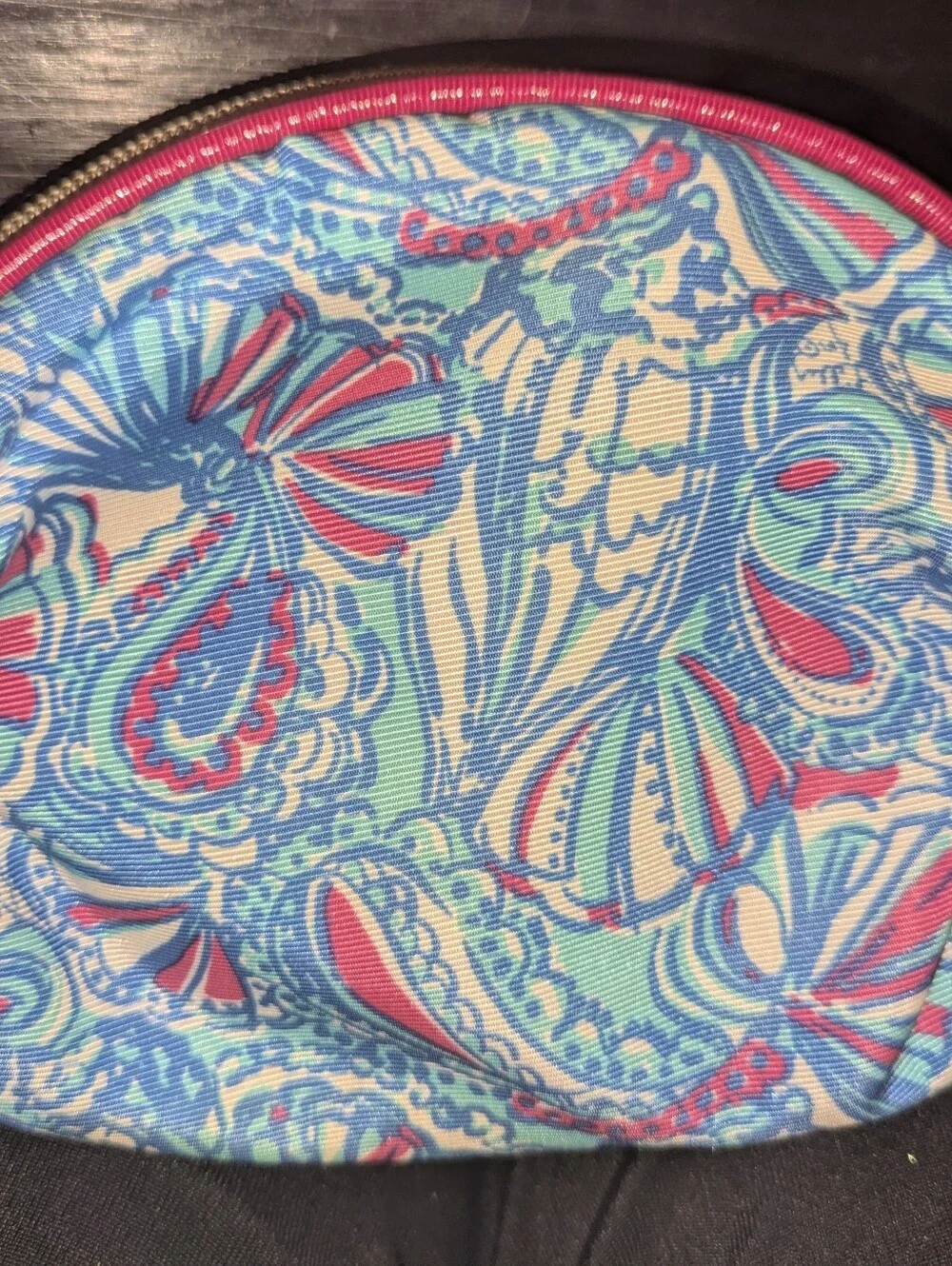 Lily Pulitzer Pink & Blue Pineapple Zip Pouch - Cosmetic Bag